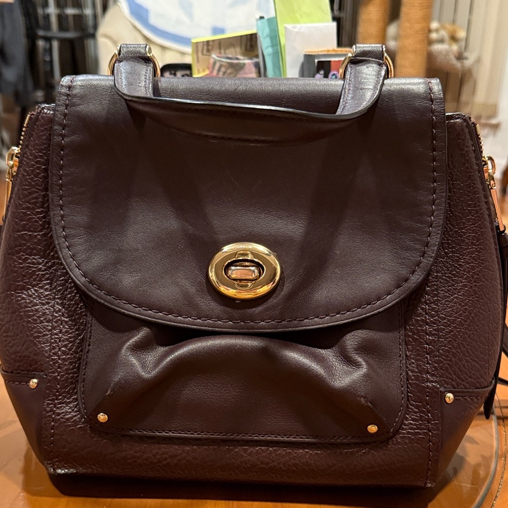 Coach Oxblood Leather Backpack